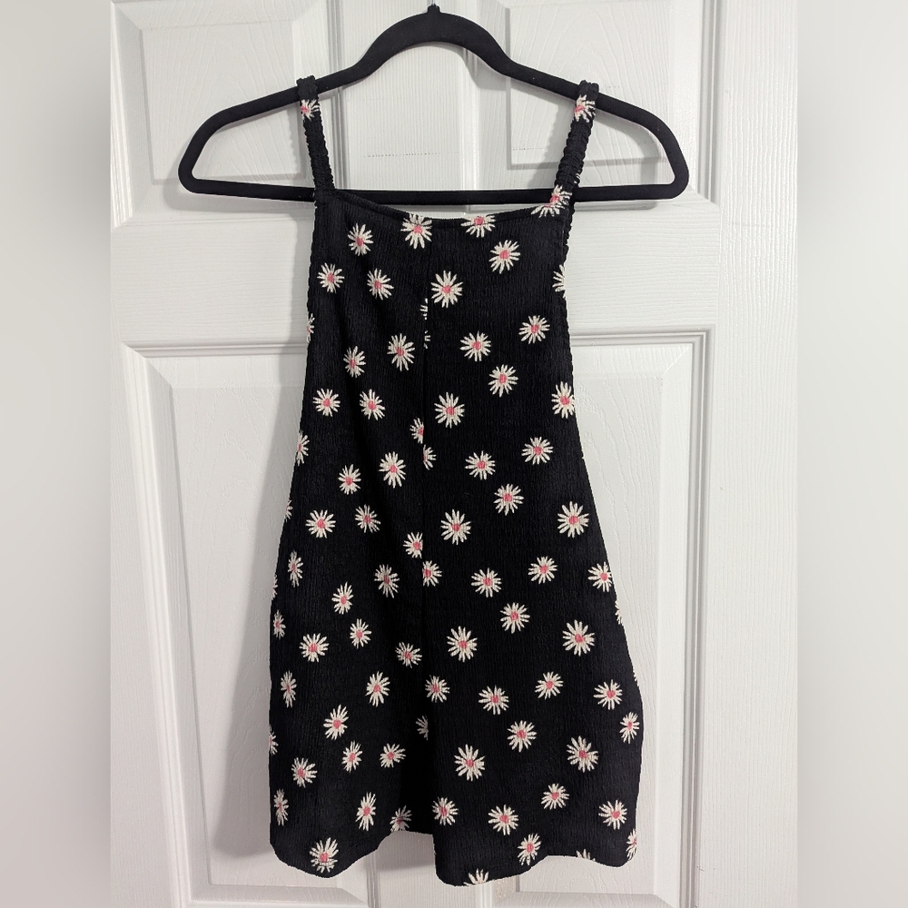 Belle Du Jour Black Dress with White Floral Pattern